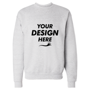 Hanes Unisex EcoSmart® Crewneck Sweatshirt, Ash, Front view, Mockup