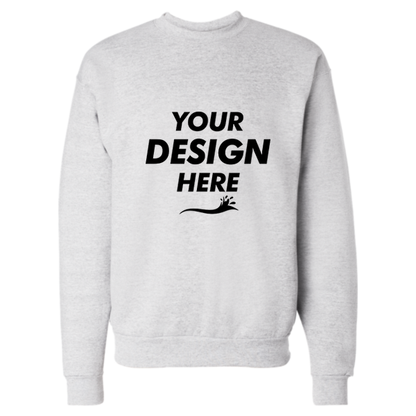 Hanes Unisex EcoSmart® Crewneck Sweatshirt, Ash, Front view, Mockup