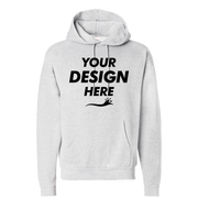 Hanes Unisex EcoSmart® Hooded Sweatshirt, Ash, Front view, Mockup