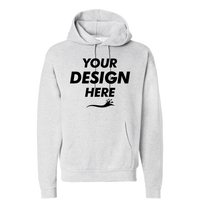 Hanes Unisex EcoSmart® Hooded Sweatshirt, Ash, Front view, Mockup