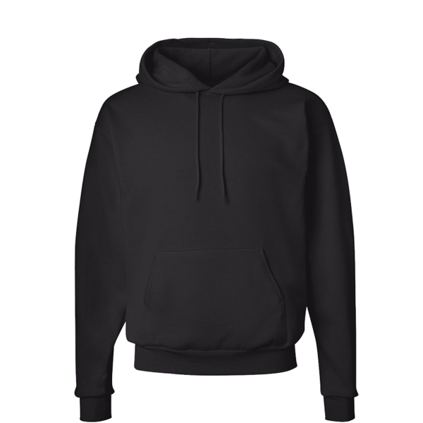 Hanes Unisex EcoSmart® Hooded Sweatshirt, Black, Front view