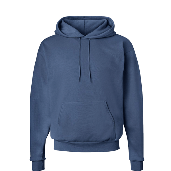 Hanes Unisex EcoSmart® Hooded Sweatshirt, Denim Blue, Front view