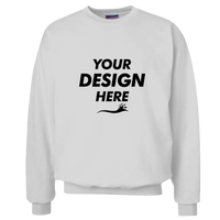 Hanes Unisex Ultimate Cotton® Crewneck Sweatshirt, Ash, Front view, Mockup