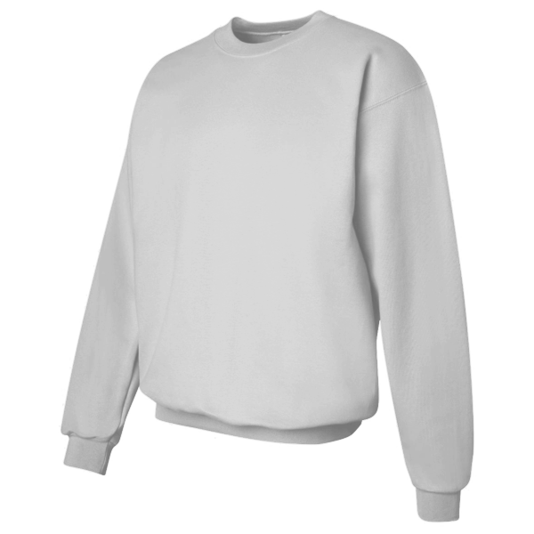 Hanes Unisex Ultimate Cotton® Crewneck Sweatshirt, Ash, Left Sleeve view