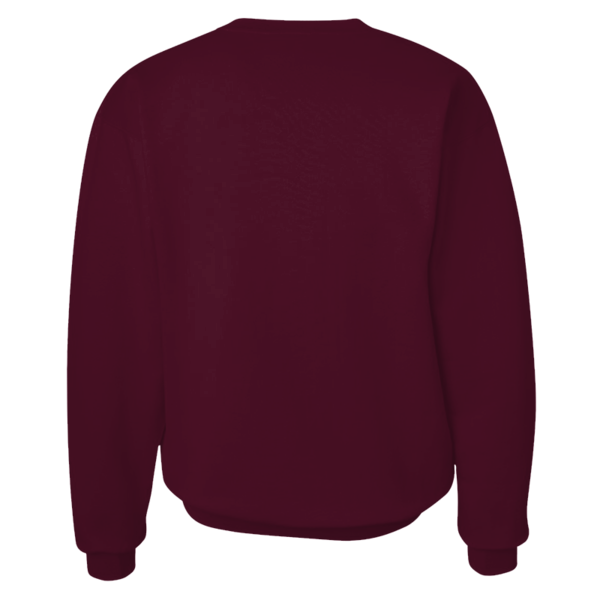 Hanes Unisex Ultimate Cotton® Crewneck Sweatshirt, Maroon, Back view
