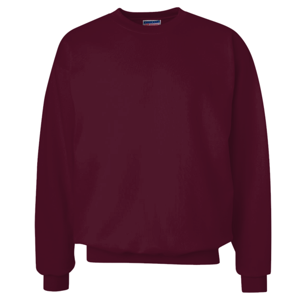 Hanes Unisex Ultimate Cotton® Crewneck Sweatshirt, Maroon, Front view