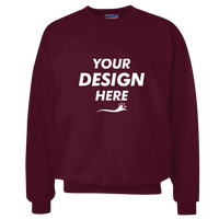 Hanes Unisex Ultimate Cotton® Crewneck Sweatshirt, Maroon, Front view, Mockup