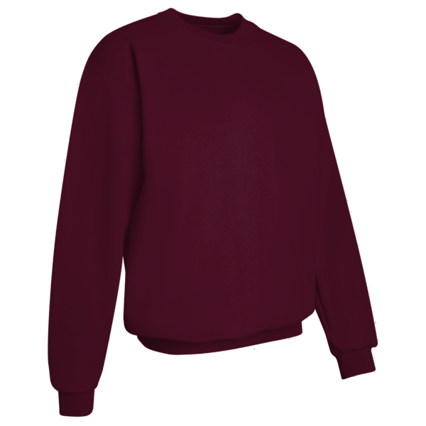 Hanes Unisex Ultimate Cotton® Crewneck Sweatshirt, Maroon, Right Sleeve view