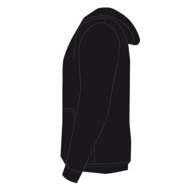 Hanes Unisex Ultimate Cotton® Full-Zip Hooded Sweatshirt, Black, Left Sleeve (Long) view