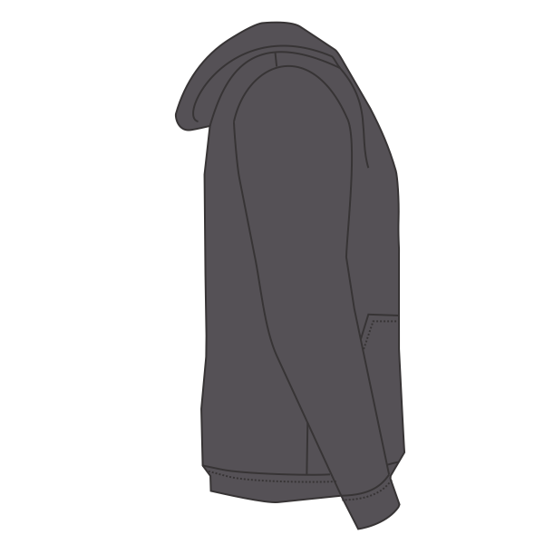 Hanes Unisex Ultimate Cotton® Full-Zip Hooded Sweatshirt, Charcoal Heather, Right Sleeve (Long) view