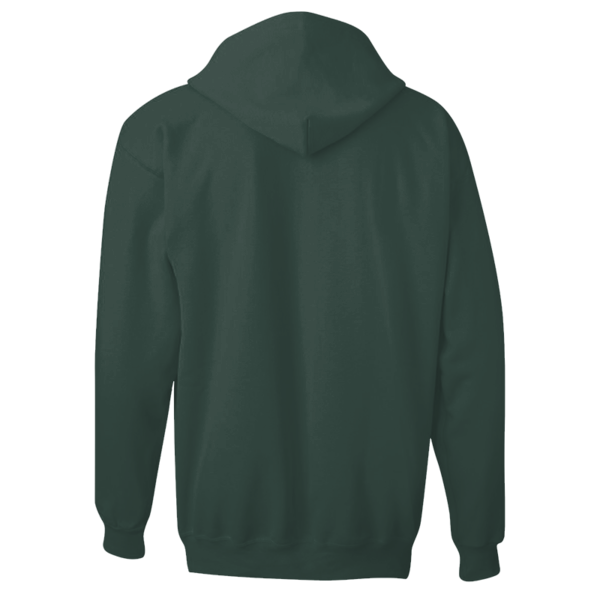Hanes Unisex Ultimate Cotton® Full-Zip Hooded Sweatshirt, Deep Forest, Back view