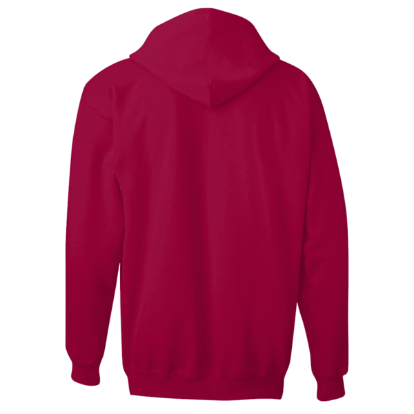 Hanes Unisex Ultimate Cotton® Full-Zip Hooded Sweatshirt, Deep Red, Back view