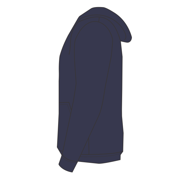 Hanes Unisex Ultimate Cotton® Full-Zip Hooded Sweatshirt, Navy, Left Sleeve (Long) view