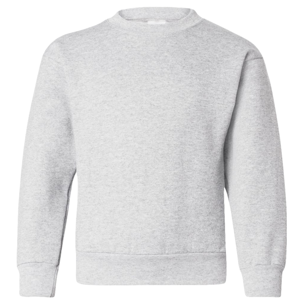 Hanes Youth EcoSmart® Crewneck Sweatshirt, Ash, Front view