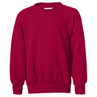 Hanes Youth EcoSmart® Crewneck Sweatshirt, Deep Red, Front view