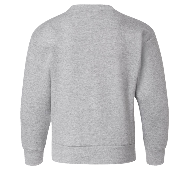 Hanes Youth EcoSmart® Crewneck Sweatshirt, Light Steel, Back view