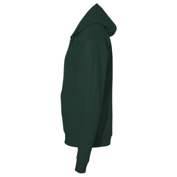 Hanes Youth EcoSmart® Full-Zip Hooded Sweatshirt, Deep Forest, Left Sleeve view