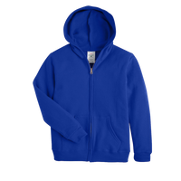 Hanes Youth EcoSmart® Full-Zip Hooded Sweatshirt, Deep Royal, Front view
