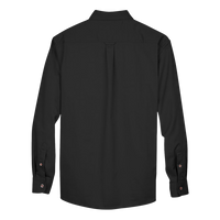 Harriton Men's Tall Easy Blend™ Twill Dress Shirt, Black, Back view
