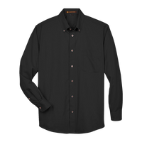 Harriton Men's Tall Easy Blend™ Twill Dress Shirt, Black, Front view