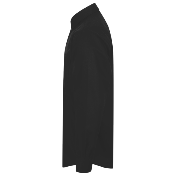 Harriton Men's Tall Easy Blend™ Twill Dress Shirt, Black, Left Sleeve view