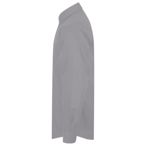 Harriton Men's Tall Easy Blend™ Twill Dress Shirt, Dark Grey, Left Sleeve view