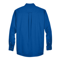 Harriton Men's Tall Easy Blend™ Twill Dress Shirt, French Blue, Back view