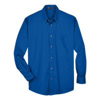 Harriton Men's Tall Easy Blend™ Twill Dress Shirt, French Blue, Front view