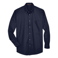 Harriton Men's Tall Easy Blend™ Twill Dress Shirt, Navy, Front view