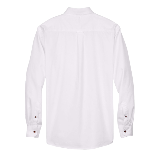 Harriton Men's Tall Easy Blend™ Twill Dress Shirt, White, Back view