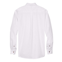Harriton Men's Tall Easy Blend™ Twill Dress Shirt, White, Back view