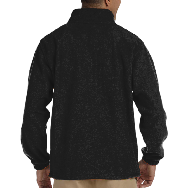 Harriton Men's Tall Full-Zip Fleece, Black, Back view