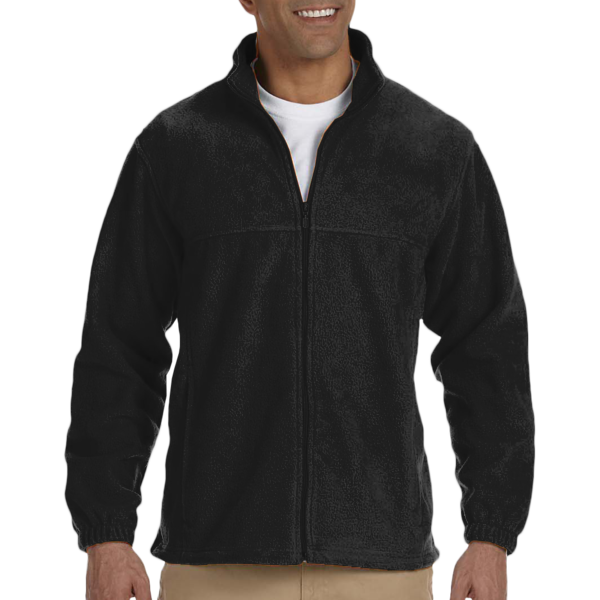 Harriton Men's Tall Full-Zip Fleece, Black, Front view