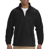 Harriton Men's Tall Full-Zip Fleece, Black, Front view