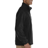 Harriton Men's Tall Full-Zip Fleece, Black, Right Sleeve view