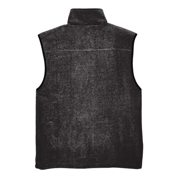 Harriton Unisex Fleece Full-Zip Vest, Black, Back view