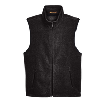 Harriton Unisex Fleece Full-Zip Vest, Black, Front view