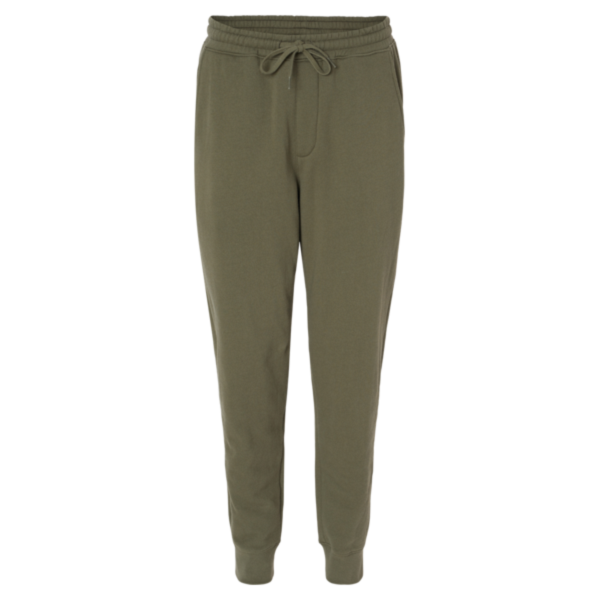 Independent Trading Co. Men's Midweight Fleece Sweatpants, Army, Front view