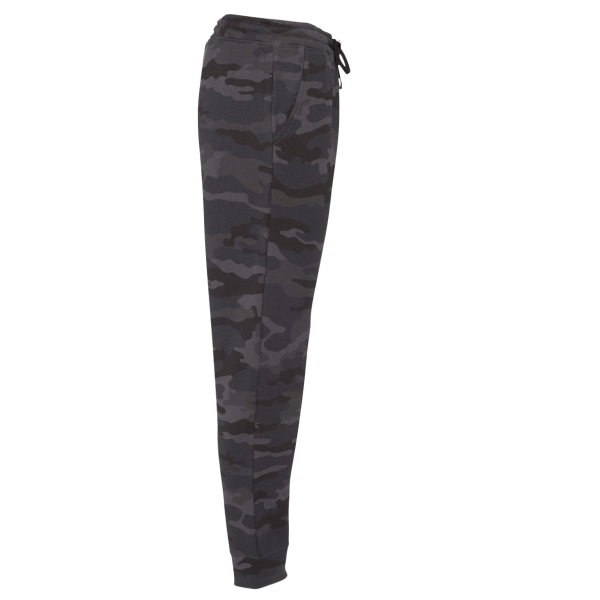 Independent Trading Co. Men's Midweight Fleece Sweatpants, Black Camo, Right Side view