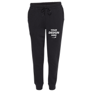 Independent Trading Co. Men's Midweight Fleece Sweatpants, Black, Front view, Mockup