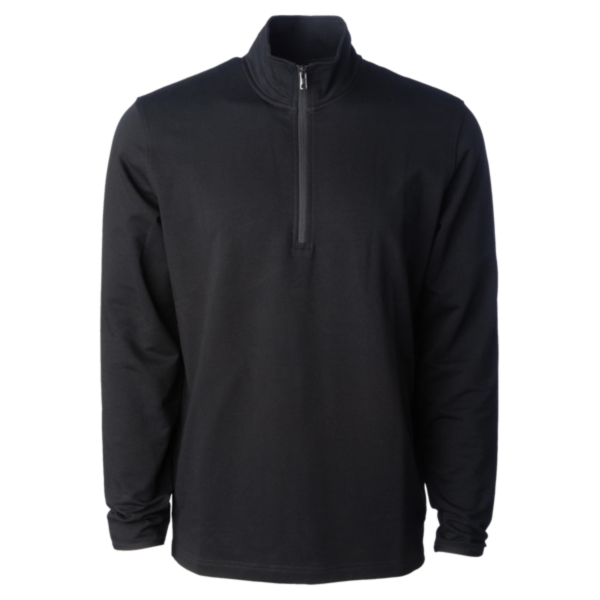 Independent Trading Co. Men's Perform Quarter-Zip Pullover, Black, Front view