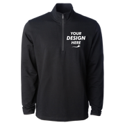 Independent Trading Co. Men's Perform Quarter-Zip Pullover, Black, Front view, Mockup