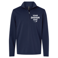 Independent Trading Co. Men's Perform Quarter-Zip Pullover, Classic Navy, Front view, Mockup