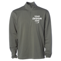 Independent Trading Co. Men's Perform Quarter-Zip Pullover, Pine, Front view, Mockup