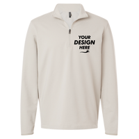 Independent Trading Co. Men's Perform Quarter-Zip Pullover, Smoke, Front view, Mockup