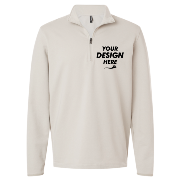 Independent Trading Co. Men's Perform Quarter-Zip Pullover, Smoke, Front view, Mockup