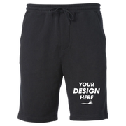 Independent Trading Co. Toddler Lightweight Special Blend Fleece Shorts, Black, Front view, Mockup