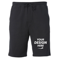 Independent Trading Co. Toddler Lightweight Special Blend Fleece Shorts, Black, Front view, Mockup
