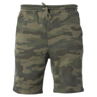 Independent Trading Co. Toddler Lightweight Special Blend Fleece Shorts, Forest Camo Heather, Front view