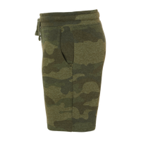 Independent Trading Co. Toddler Lightweight Special Blend Fleece Shorts, Forest Camo Heather, Left Side view